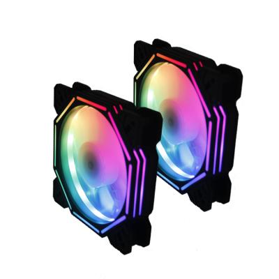 China Dual Fan Colorful Cool Aperture Computer Case Computer Case Solar Eclipse LED Glow Gaming Super Silent PC 1207 12CM High Quality 30000 Hours for sale