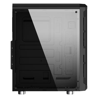 China With Folding Side Panel Window CPU Factory OEM Price 180C5-ACX Parts Sheet Metal Case Computer Cabinet Cheap Mid Tower Desktop HDD Black 2*2.5