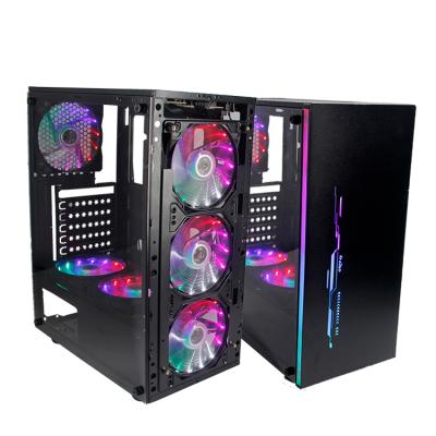 China With 1903B-AX Window 1903B-AX Gaming Tower Audio Cabinet Gamer Side Panel High Quality Computer MIC Desktop Gaming PC Gaming Case OEM ODM Mid Case, usb for sale