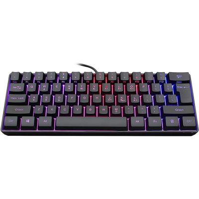 China Plug and Play 60% Wired Gaming Keyboard, Ultra Backlit RGB Render Mini Keyboard, Compact Mini Compact 61 Keys Keyboard for PC Mac Gamer, Travel for sale