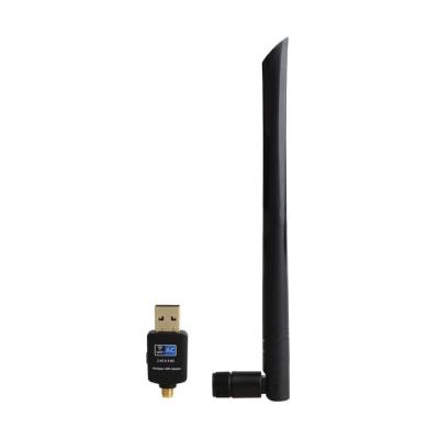 China Laptop/PC/Desktop/TV 600Mbps USB Wireless Network Adapter with Antenna 2.4GHz/5.8GHz Dual Band High Gain USB WiFi Adapter for PC TV Computer Laptop for sale