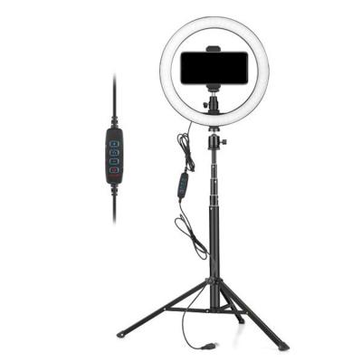 China ABS Beauty Light 10 Inch Video Live Makeup Selfie Fill LED Lamp Tripod Photographic Lighting Stand Ring Light for sale