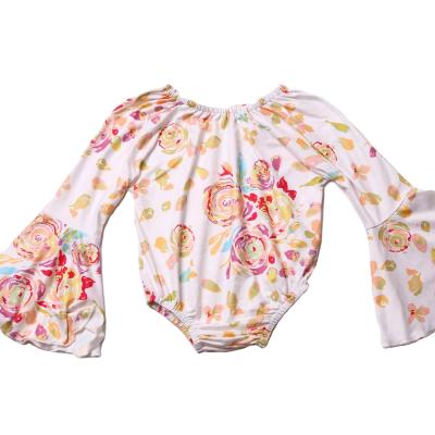 China Fashion Newborn Baby Girls Cotton Floral Rompers Milk Silk Print Clothing Wholesale for sale