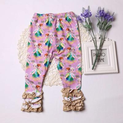 China Breathable Kids Girls Printing Best Anna Cartoon Regular Waist Winter Cotton Milk Silk Pants for sale