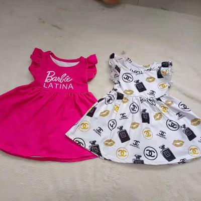 China Anti-Wrinkle Baby Dresses Summer Sleeveless Girls Dress To Milk Wholesale Custom Made Silk Fabric Kids Dresses for sale