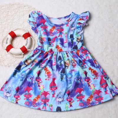 China Lovely Waterproof Little Girl Cartoon Dress Babies Dresses Casual Custom Clothes Summer Kids Dresses for sale