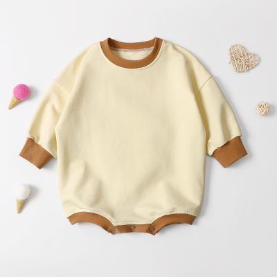 China 100% OEM ODM Cotton Babies Organic Simple Newborn Clothes Boys Casual Long Sleeve Baby Romper for sale