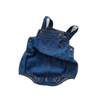 China Summer popular newborn cotton baby denim rompers sleeveless unisex clothes accept OEM for sale