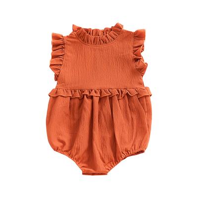 China Cozy Baby Clothes Hot Selling Csi Solid Canvas Newborn Babies Shorts Sleeves Summer Cotton Soft Customized Romper for sale