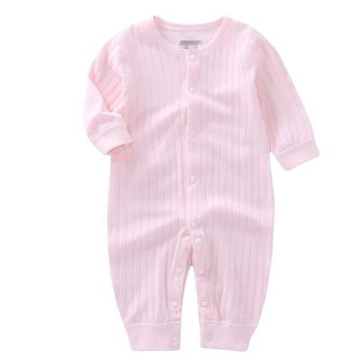 China High Quality 100% OEM Cotton Baby Rompers Autumn Long Sleeves Unisex Girls Boys Newborn Solid 100% Cotton Rompers for sale