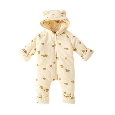 China Cozy Baby Clothes Cotton Knitted Baby Unisex Winter Clothes Footed Romper Sleepsuit Custom Quantity Print RTS for sale