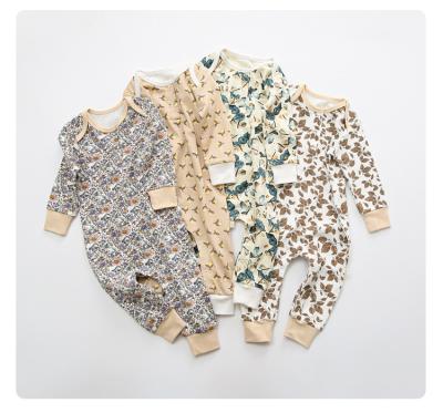 China Wholesale Cotton Long Sleeve Style Newborn European Baby Printed Overalls 100% Muslim Baby Romper for sale