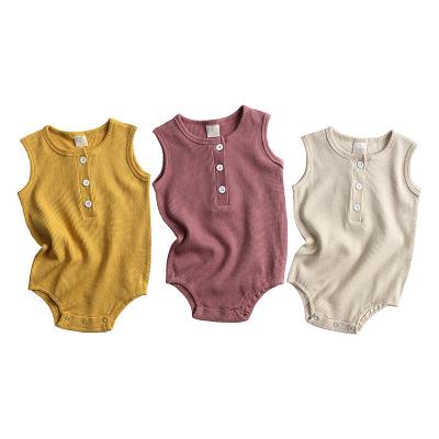 China Newborn baby romper waffle cotton baby clothing jumpsuit summer children onesie soft ingredients wholesale for sale