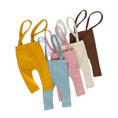 China Breathable Unique Design Ribbed Cotton Customized Solid Full Pants Plain Newborn Baby OEM Unisex Pants for sale