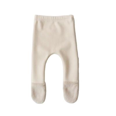 China OEM Breathable Newborn Baby Pants Fitting Long Pants 100 Cotton Plush Winter Welcomed for sale