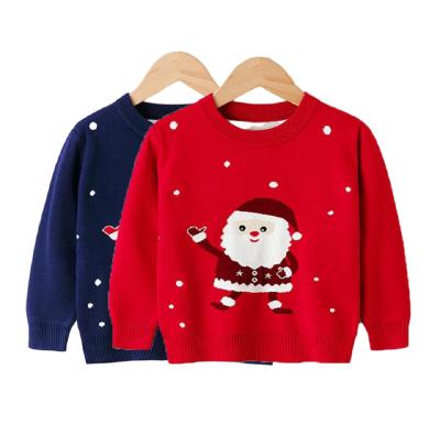 China Autumn Winter Western Girls Cartoon Santa Claus Bottoming Sweater Kids Christmas Breathable Design for sale