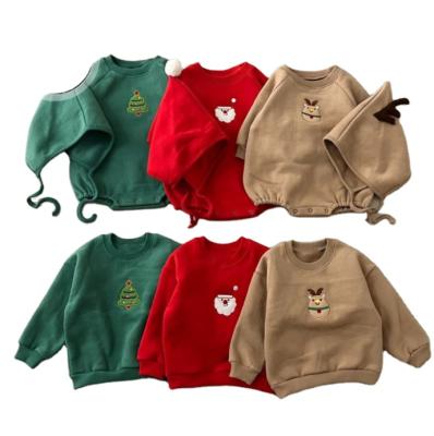 China Cozy Baby Clothes Ins Baby Christmas Clothes Autumn And Winter Jumpsuit New Plush Thickened Creeper Suit for sale