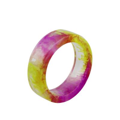 China Transparent Colorful Acrylic Resin Ring Chunky Circle Round FASHIONABLE Cute Acetate Rings for Women for sale