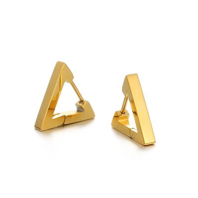 China Wholesale Cheap Jewelry 316L Stainless Steel Punk Simple Triangle Shaped Stud Earrings For Unisex for sale