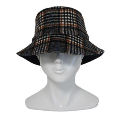 China New Checked Small Fall Custom Winter Hat Checks Customized Plaid Bucket Hats For Men And Women for sale