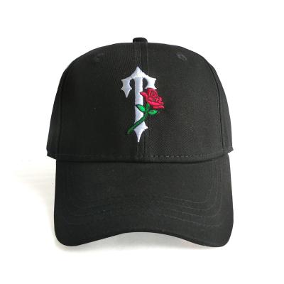 China COMMON sports ponytail hat sports hat cotton polyester baseball caps tops hats rose flower embroidery logo for sale