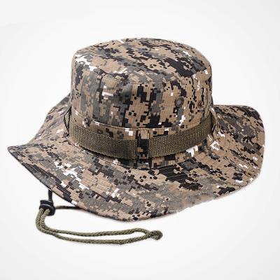 China Dobby men and women camouflage safari sun hat outdoor hunting dry fit wild boonie bucket hats for sale