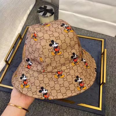 China 2021 Brand New Brand Logo Mickey Bucket Hats Luxury Brand Image Letter Fisherman Hat Designer Famous Basin Hat for sale