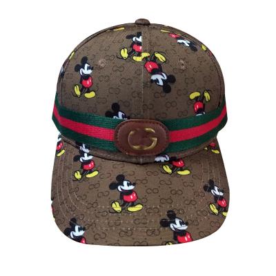 China Brand new COMMON 2021 brand logo baseball cap strap mickey mouse famous luxury back hats hats leather patch for sale