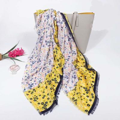 China Style Friendly Large Size Square French Scarf Skin Scarf Women Floral Shawl Printed Bandanas Factory Wholesale for sale