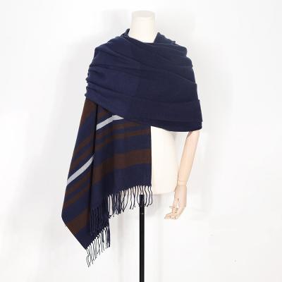 China Fall 2021 unisex winter pashmina muffler muffler luxury scarves men woolen stripes soft/warm stylish men scarf with tassels for sale