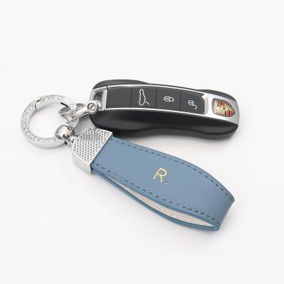 China Wholesale Fashion Metal Diamond High Quality Leather Key Chain High End Keychain For Gift for sale