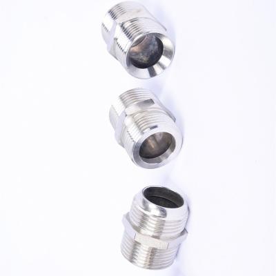 China Plastic coated metal hose joint snake skin pipe joint external tooth ferrule internal tooth chromium plated joint Normal for sale