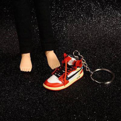 China New plastic wholesale and dropshipping jordan sneaker key chain 3d mini sneaker key chain jordan 3d key chain sneaker for sale