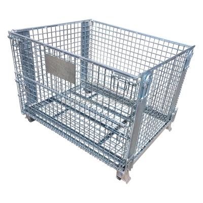 China Metal Galvanized Lockable Storage Wire Container / Cage Trolley With 4 Wheels 800kg for sale