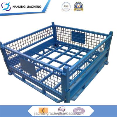 China Warehouse Storage Cage ISO 9001 Approval Wire Mesh Box Storage Pallet, Custom Stackable Steel Mesh Box, Foldable Mesh Box Pallet for sale