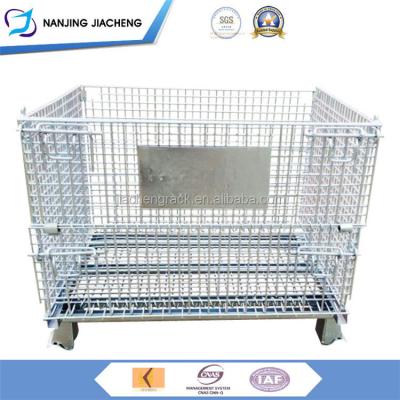 China Hot Sale Collapsible Metal Wire Mesh Container Pallet, Collapsible Wire Mesh Container, Mesh Box Wire Cage Metal Trash Storage Container for sale