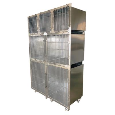 China Sustainable Custom 304 Stainless Steel Dog Kennel Cage Veterinary Bank for sale