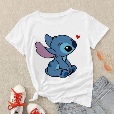 China Hot Lady S-3XL T-shirt Women's Cartoon Tees Summer White O-Neck Female Breathable Graphic Tees for sale