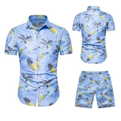 China Hawaii Breathable Plus Size Custom Sublimation 3d Print Graphic Beach On Vacation Mens Shirts And Shorts Set for sale