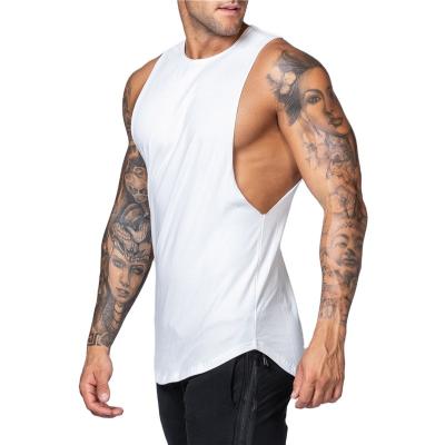 China Free Sample Cotton Gym Workout Tank Tops Breathable Muscle Bodybuilding Singlets Fitness Stringer Vest Sleeveless Vest For Men for sale