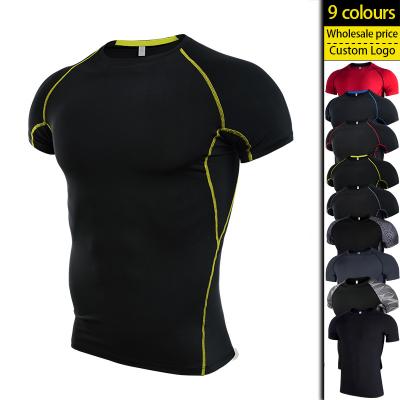 China Anti-Wrinkle Short Sleeve Multi Color Fitness Sport Men Gym Running T-Shirt for sale