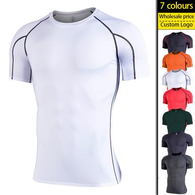 China Anti-Wrinkle USA Size Multi Color Sleeve Sports Gym Fitness Tank Top Men Quick Dry Short T-Shirt for sale