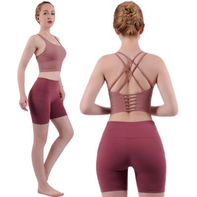 China Breathable Red Fashion Yoga Fitness Set Sport Wear Yoga Sets for sale