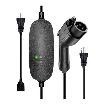 China Modern Level 1-2 EV Charger,16 Amp 110-240V with 21 ft Charging Cable Portable Electric Vehicle Charger,NEMA 6-20 Plug with NEMA 5-15 for sale