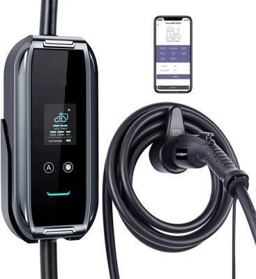 China Modern iFlow P9 EV Charger Level 2, 10 to 40 Amp, 110-240V EVSE with WiFi, Versatile for Portable & Wall NEMA 14-50, 25 Foot Cable for sale