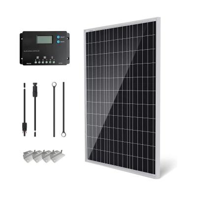 China Modern 100W 12V Monocrystalline Solar Starter Kit w/10A Charger Controller for sale