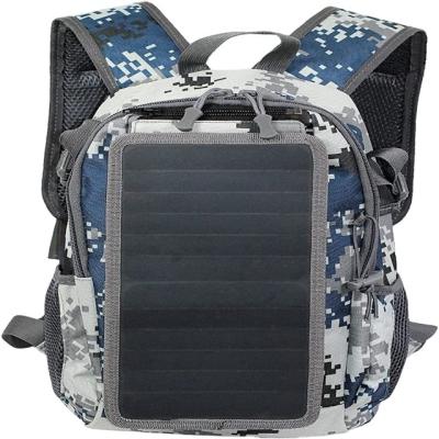 China Leather Solar Backpack ECEEN Solar Panel Charger with USB Port for Cell Phone Power Supply 12L Mini Tactical Backpack for sale