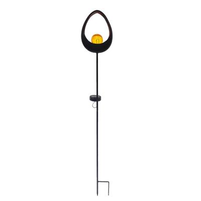 China Solar Garden Metal Flame Garden Light with Crackled Ball for sale