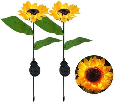 China Solar Powered Garden LED Sunflower Stake Garden Decoration Light for sale