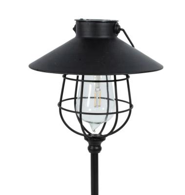 China High Quality Garden 2 in 1 Replaceable Edison Bulb Metal Iron Classic Black Glass Pendant Lights Outdoor Waterproof Solar Garden Light for sale